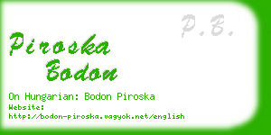 piroska bodon business card